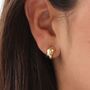 9ct Yellow Gold Kiss Huggie Stud Earrings, thumbnail 1 of 3