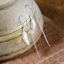 Sterling Silver Feather And Bar Drop Earrings, thumbnail 2 of 5