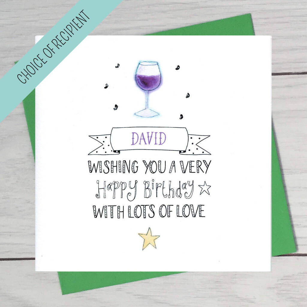 Wine Personalised Birthday Card By Claire Sowden Design