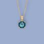 Genuine London Blue Topaz Necklace In 9ct Gold, thumbnail 2 of 12