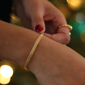 Ladies Sterling Silver Or Gold Mesh Bracelet, 3 of 10