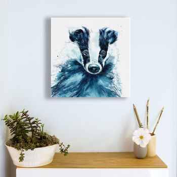 Inky Badger Canvas Gallery Print, 6 of 10