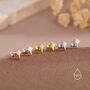 Sterling Silver Tiny Starburst Screw Back Earrings, thumbnail 3 of 8