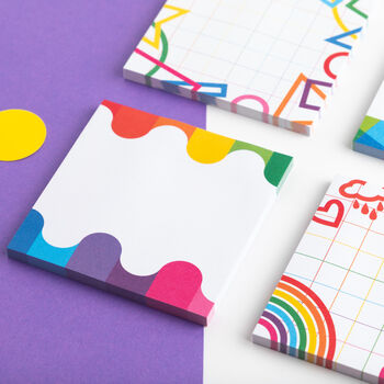 Rainbow Wave Patterned Sticky Notes Pad, 4 of 6
