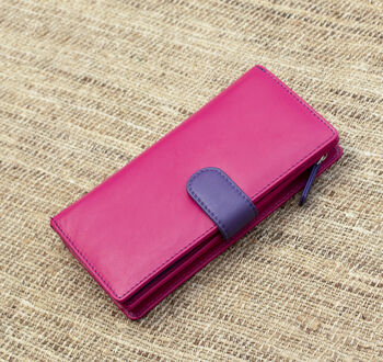 Berry And Multicolour Womans Leather Purse Wallet Rfid, 5 of 12
