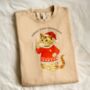 Personalised Festive Tea Drinking Cat Christmas Jumper, thumbnail 6 of 6