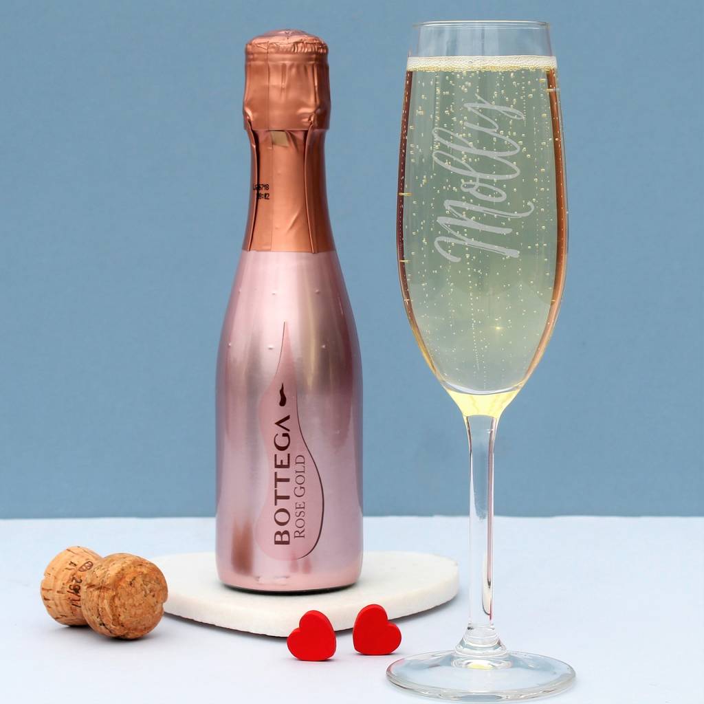 Rose Gold Prosecco Gifts Set With Personalised Flute, 1 of 3