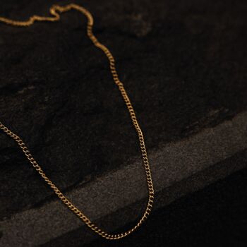 Men's 3mm 18k Gold Plated Curb Chain – Bold, Timeless Necklace For A Sleek, Masculine Style, 3 of 9