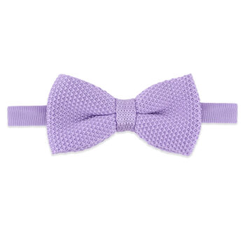 Wedding Handmade Polyester Knitted Tie In Pastel Purple, 4 of 6