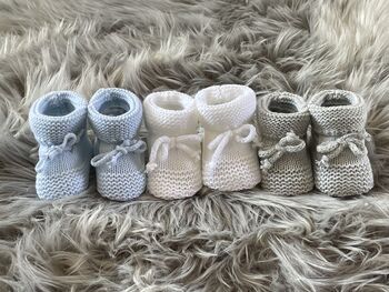 Grey Knitted Baby Booties, 9 of 10