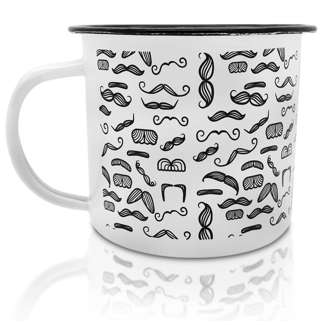 Enamel Gentleman's Grooming Mugs Set Of Four By A Type Of Design