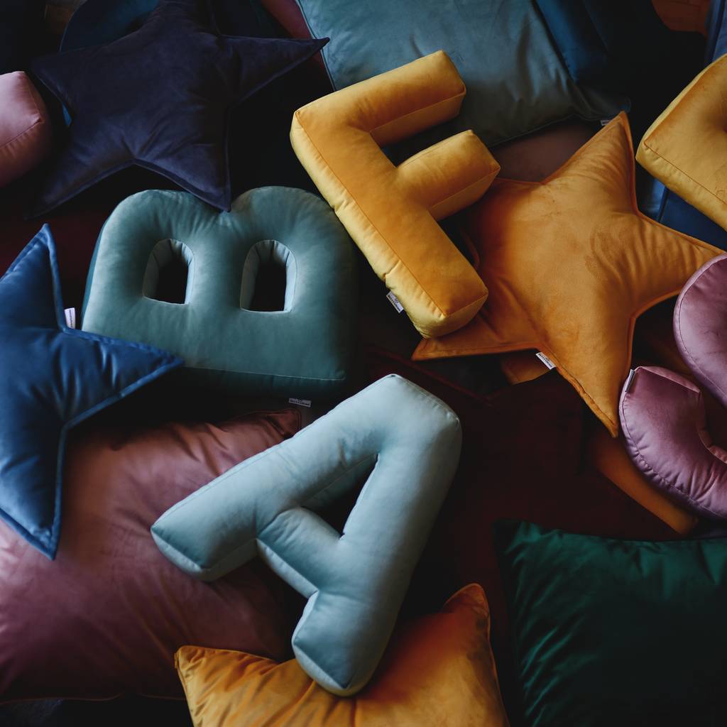 Velvet Alphabet Cushions, 1 of 6