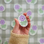Holographic Glitter Purple Flower Sticker, thumbnail 3 of 8