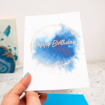 Watercolour Happy Birthday Plantable Seed Card, 2 of 5