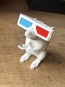 Banksy's Rat With 3D Glasses 3D Model, 2 of 8