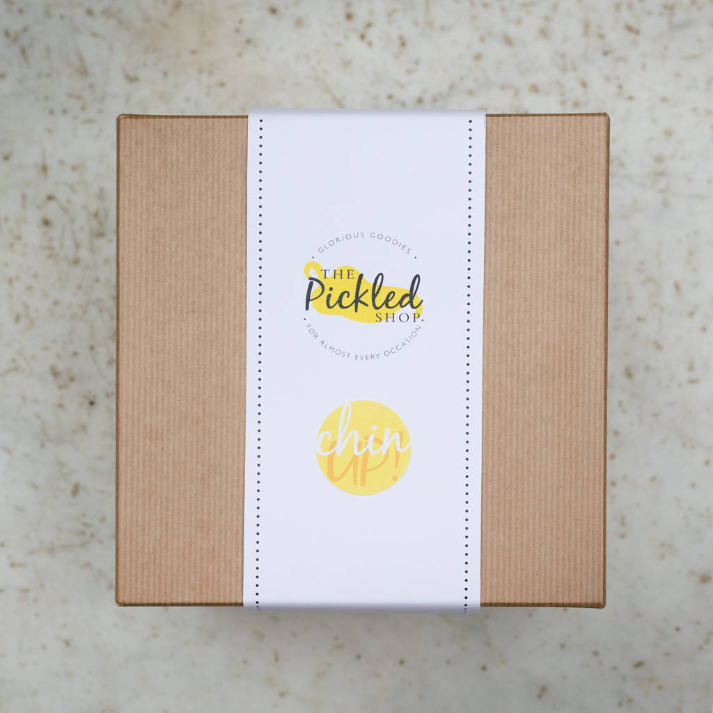 'Chin Up' Deluxe Hamper With Elderflower Gin By The Pickled Shop