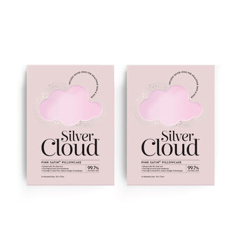 Silver Cloud Pink Satin Pillowcase Infused With Silver Ions Twinpack, 2 of 5