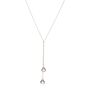 Long Gold Plated Double Chain Crystal Drop Necklace, thumbnail 1 of 11