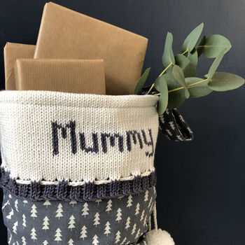 Personalised Grey Christmas Stocking With Knitted Cuff, 6 of 6