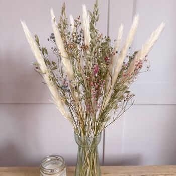 Pampas Grass With Rainbow Gypsophila And Vase, 3 of 3