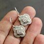 Antique Coin Clover Earrings, thumbnail 2 of 6