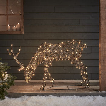 Studley Rattan Grazing Stag Light Up Reindeer, 2 of 3