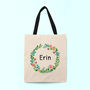 Personalised Kids Wreath Linen Tote Bag, thumbnail 2 of 4