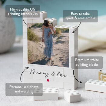 Personalised Mummy And Me Photo Block Keepsake First Mother's Day, New Mum And Birthday Gift, 3 of 12