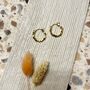 Gold Bead Minimalist Hoop Earrings, thumbnail 1 of 3