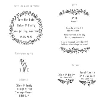 Wildflower Save The Date Wreath Stamp, 5 of 7