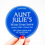 Personalised Blue Plaque Coaster For Aunt, thumbnail 3 of 4