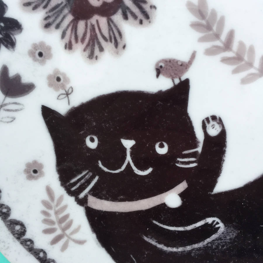 Decorative Cat Plate By Ethel And Co