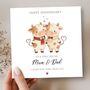 Mum And Dad Anniversary Card, Wedding Anniversary Cow Card, thumbnail 1 of 2