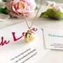 Pregnancy Bola Necklace With Love Padlock Gold 18 K, thumbnail 2 of 8