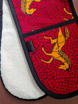 African Print Oven Gloves | Red Horse Abi Print, 3 of 3