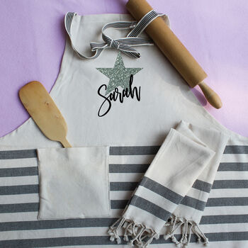 Personalised Cotton Apron, Hand Towel, Anniversary Gift, 4 of 12
