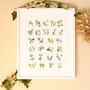 Inky Wildflower Alphabet A To Z Illustrated Print, thumbnail 1 of 11