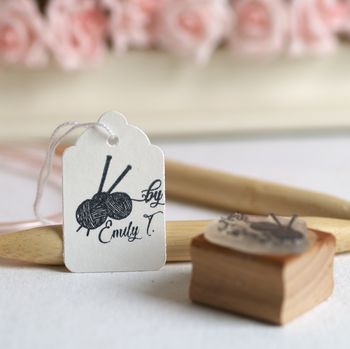 Personalised Knitting Rubber Stamp, 2 of 2