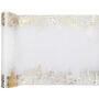 White Cotton And Gold Christmas Table Runner 3m, thumbnail 2 of 3