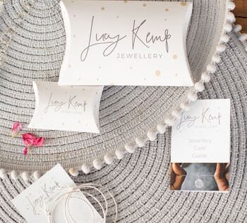 Sterling Silver Triangle Bead Charm Hoops, 2 of 2