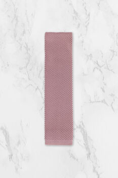 Wedding Handmade Polyester Knitted Tie In Dusty Pink, 4 of 8