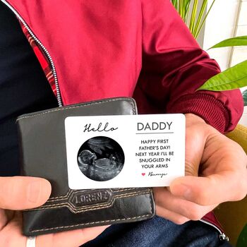 Personalised Baby Scan Metal Wallet Card For Daddy, 4 of 4