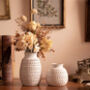 Set Of Two Cream White Ceramic Vases, thumbnail 2 of 7