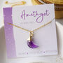 Amethyst February Birthstone Crystal Moon Necklace, thumbnail 1 of 12