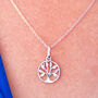 Personalised Sterling Silver Cz Tree Of Life Necklace, thumbnail 1 of 7