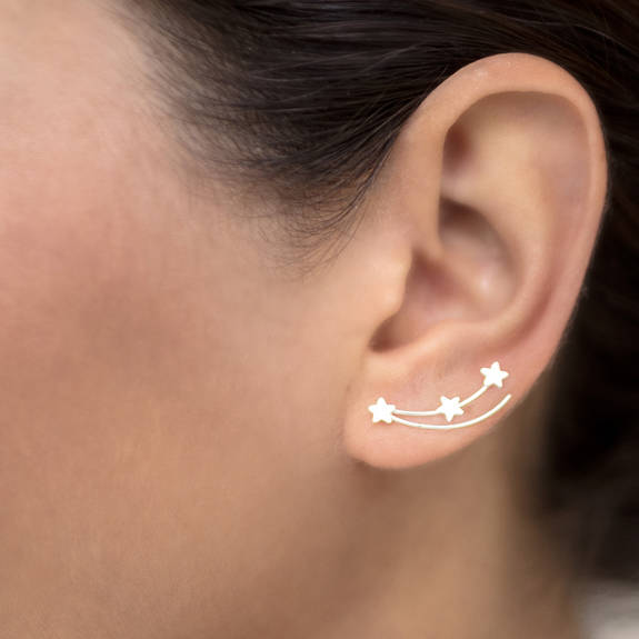 Shooting Star Gold Climber Earrings By Charlotte S Web Jewellery Silver Shooting Star Climbers