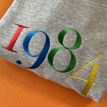 Personalised Year Serif Embroidered Sweatshirt, 6 of 7