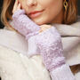 Curly Yarn Knit Fingerless Gloves, thumbnail 4 of 12