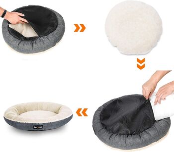 55cm Dark Grey Dog Cat Round Washable Cushion Sofa Bed, 6 of 7