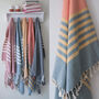 Personalised Cotton Beach Towel And Leather Carrier Strap, thumbnail 2 of 12